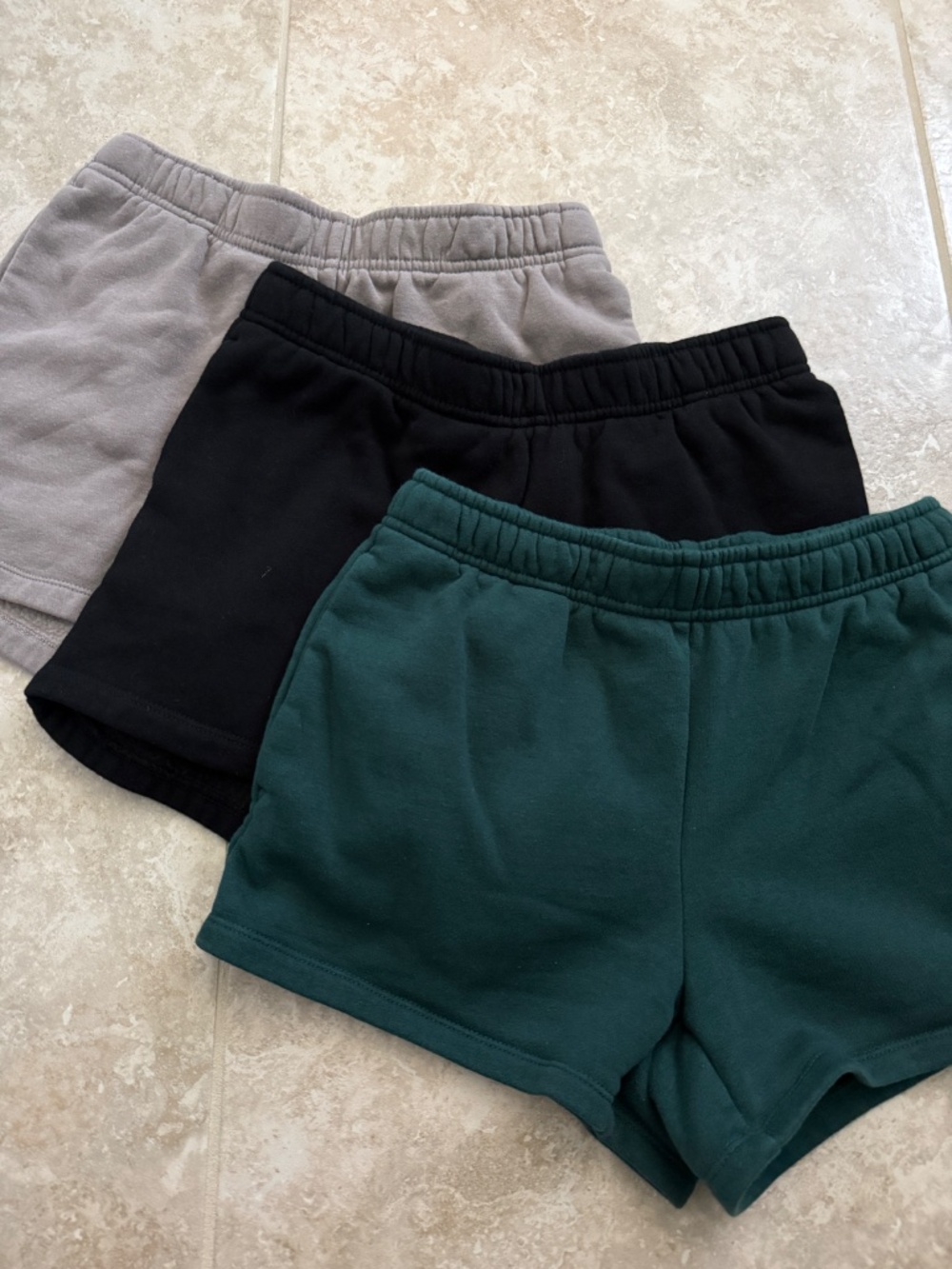 Three pair of like new Reebok soft fleece shorts size S